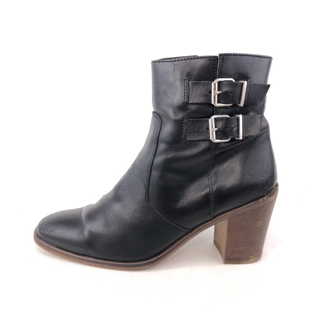J. Crew 'Dean' Black Leather Ankle Boots 10.5